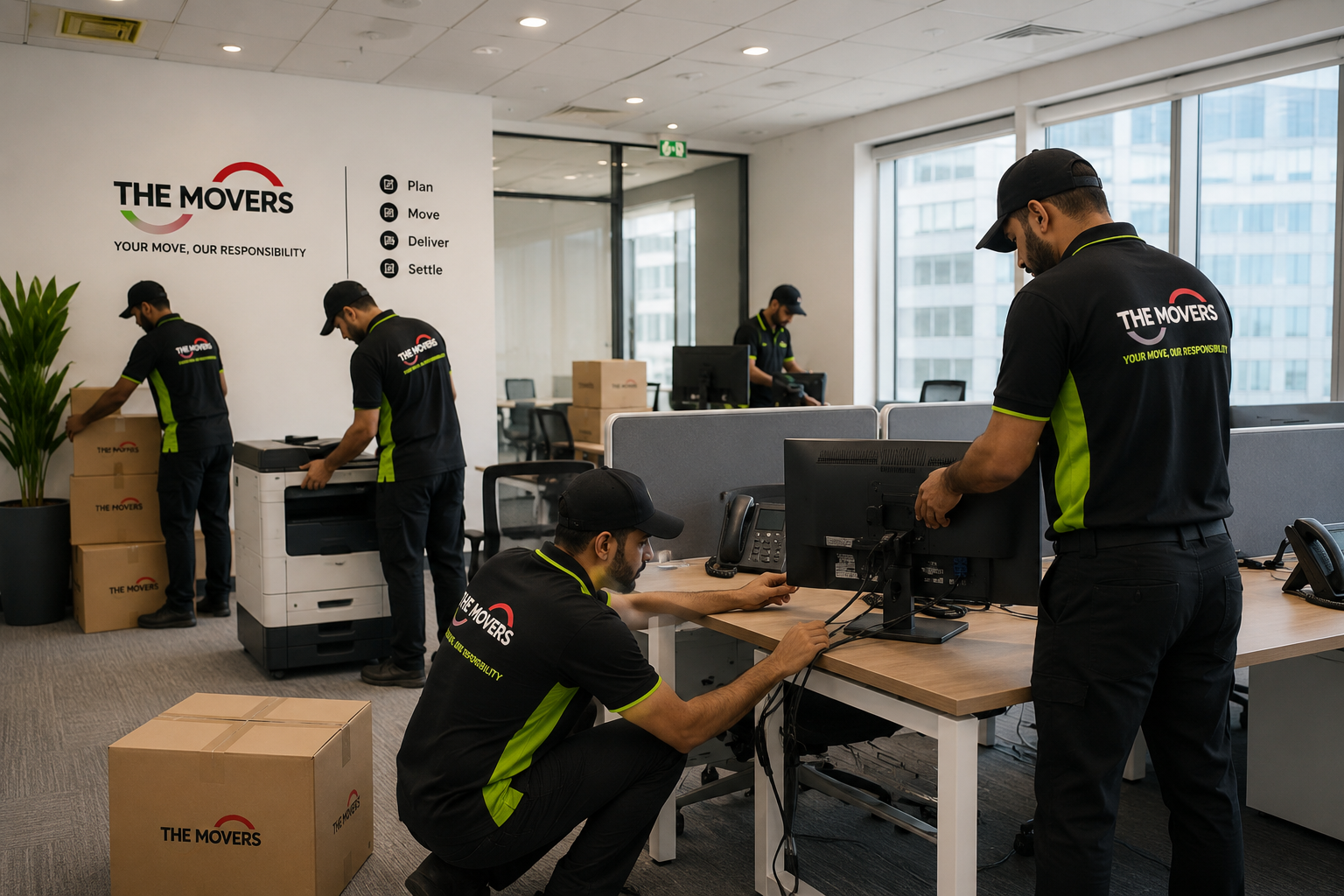 A coordinated corporate relocation managed by THE MOVERS